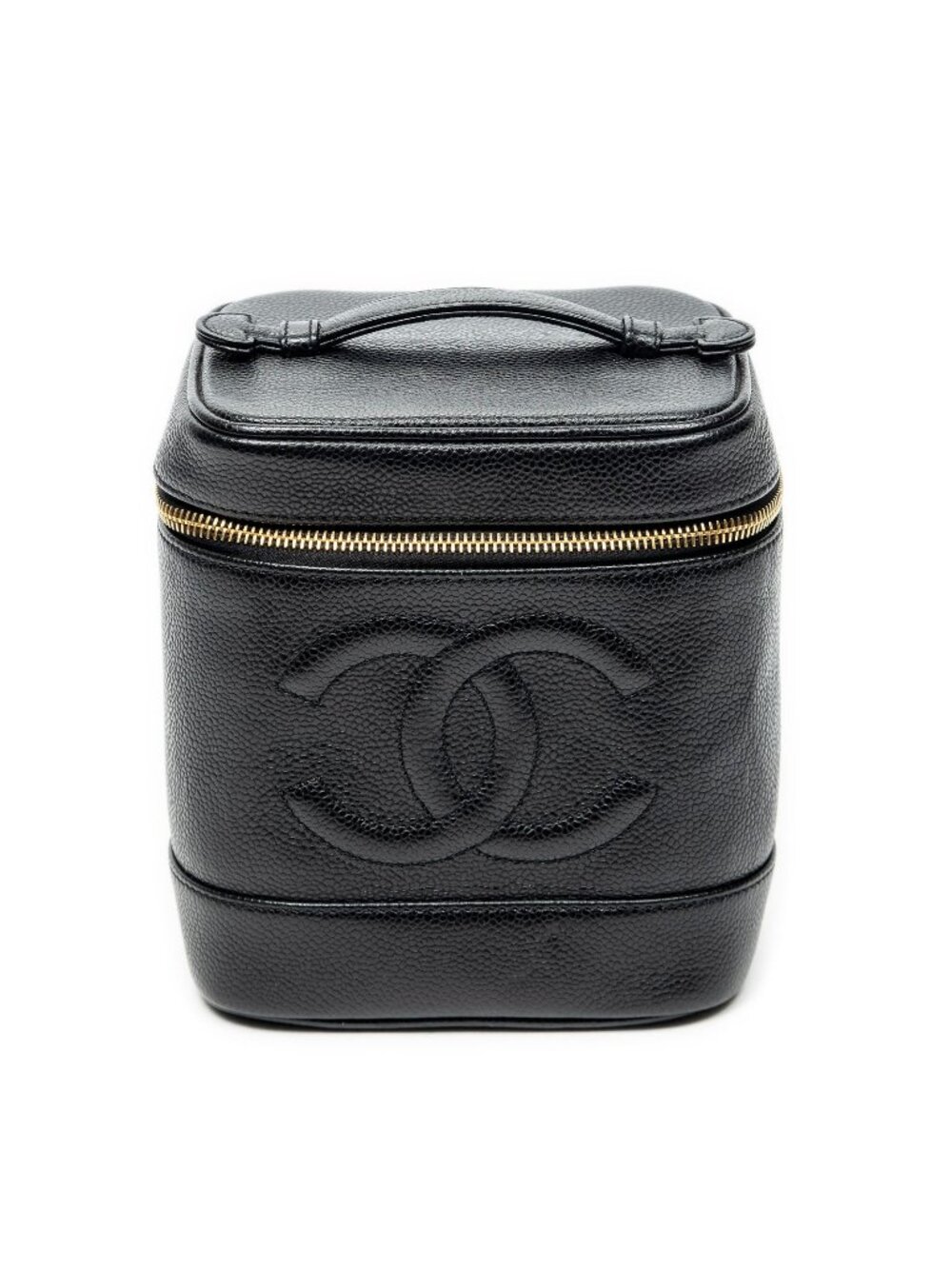 Chanel Timeless Tall Vanity Case Black Caviar Leather